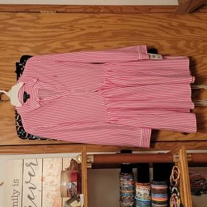 Ralph Lauren Dress- Size 16 XL- NWT- Pink & Wht Stripe